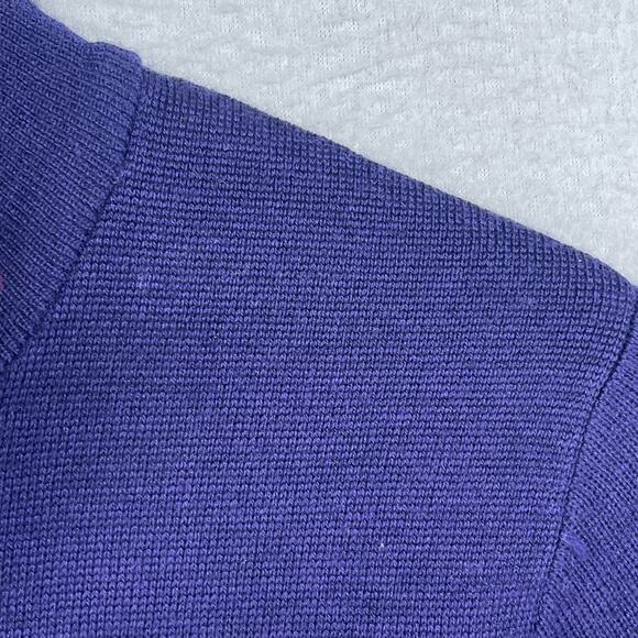 MEISTER Sweater Women S Fair Isle Southwestern Full Zip Cardigan Wool Blend Blue - Picture 10 of 14